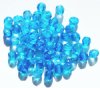 50 6mm Faceted Tri Tone Crystal, Aqua, & Blue AB Beads